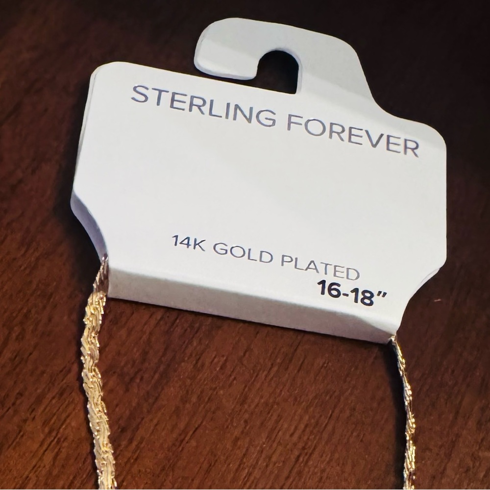 NWT - Sterling Forever 14k gold plated necklace
